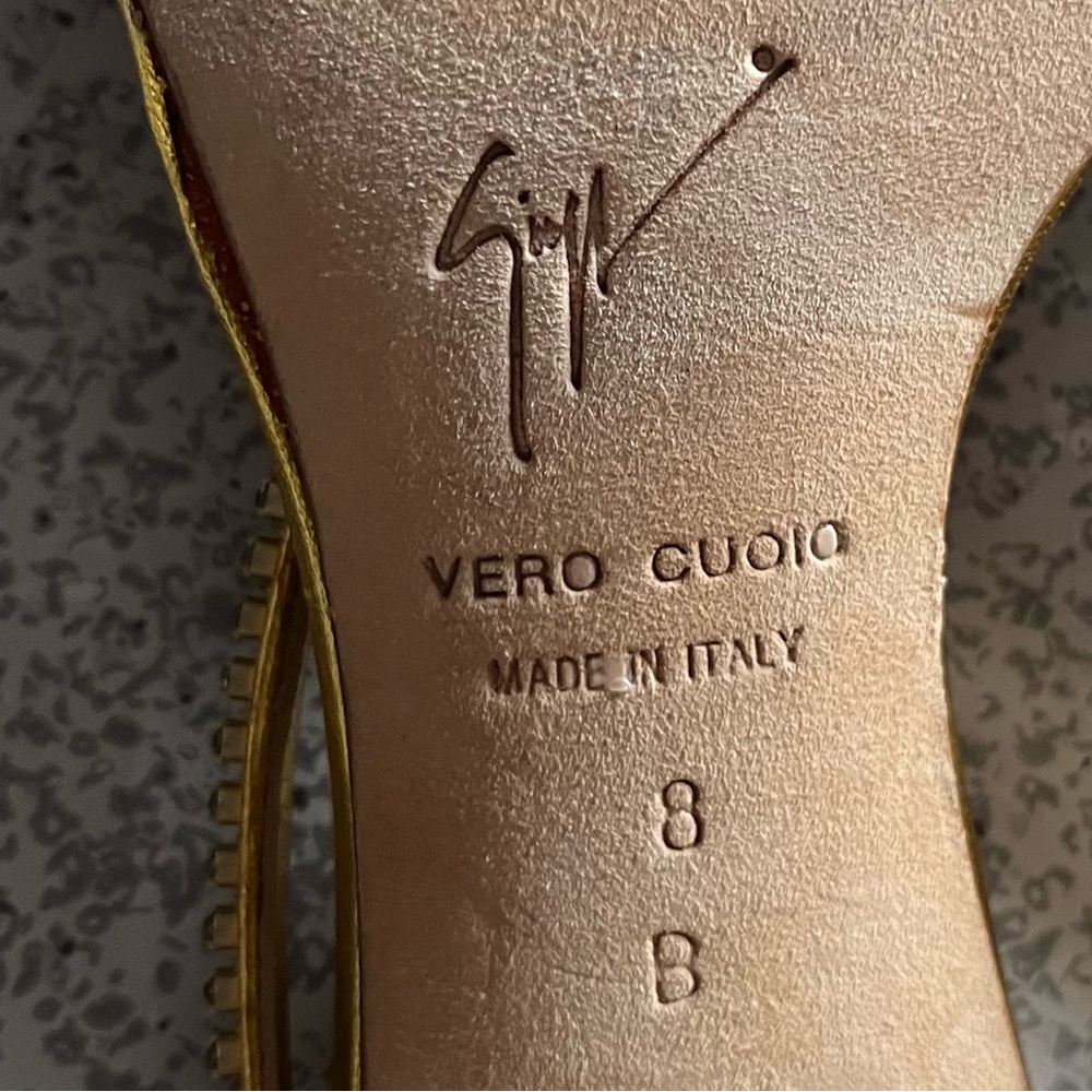 Giuseppe Zanotti Gold Embellished Heels - Picture 9 of 11